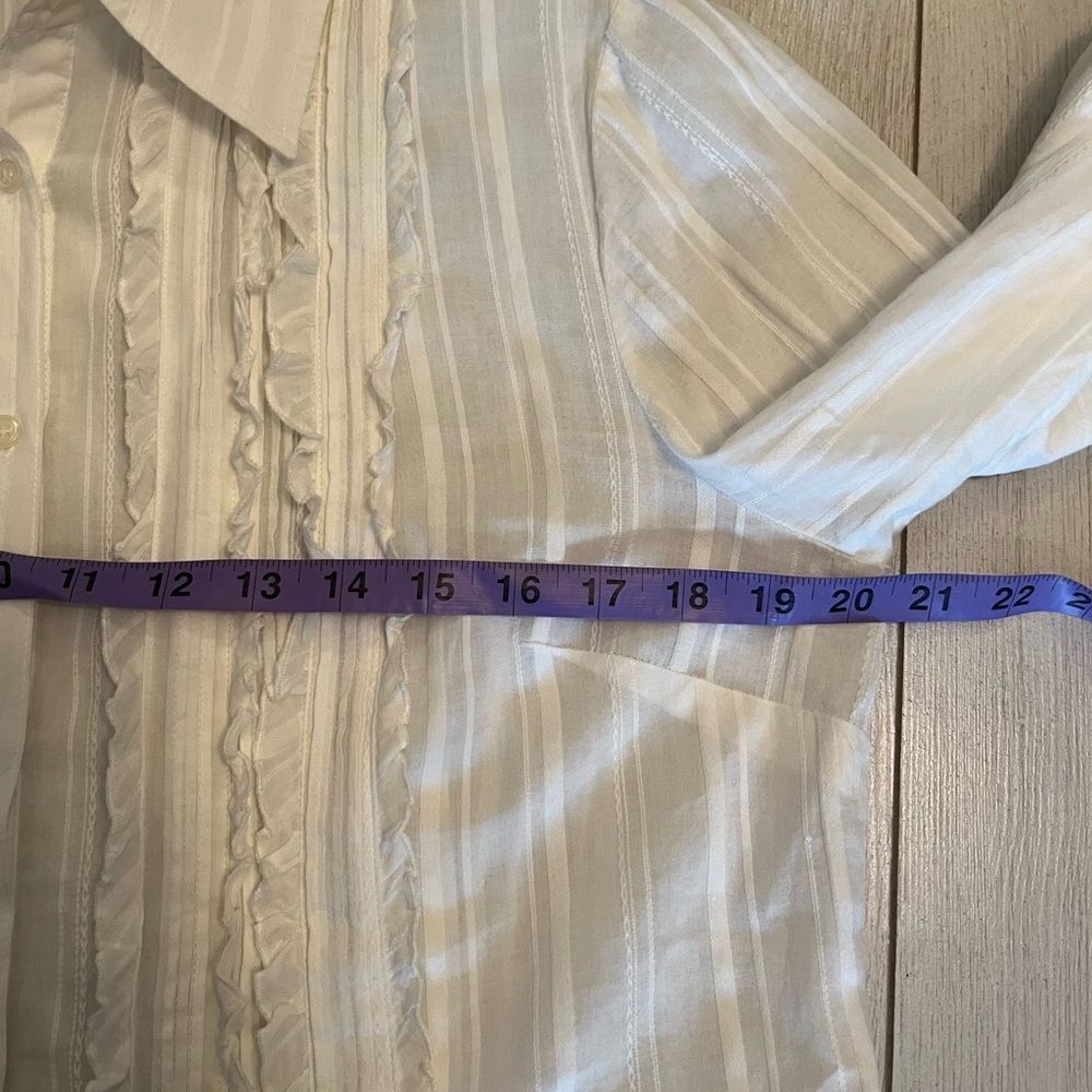 Vintage Y2K Jessica white cotton button up blouse with ruffles - Picture 7 of 8